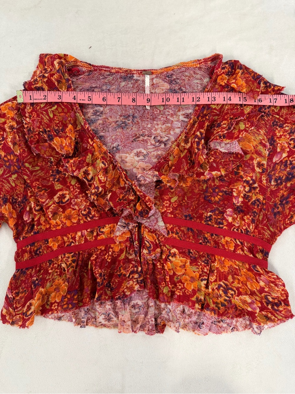 Free People Rudi Ruffle Top sz m - Picture 7 of 8
